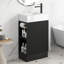 Meuble-lavabo 18,6 po avec lavabo, meuble-lavabo avec tablette à deux niveaux, orientation gauche ou droite, noir (WF308491 nouvelle couleur)