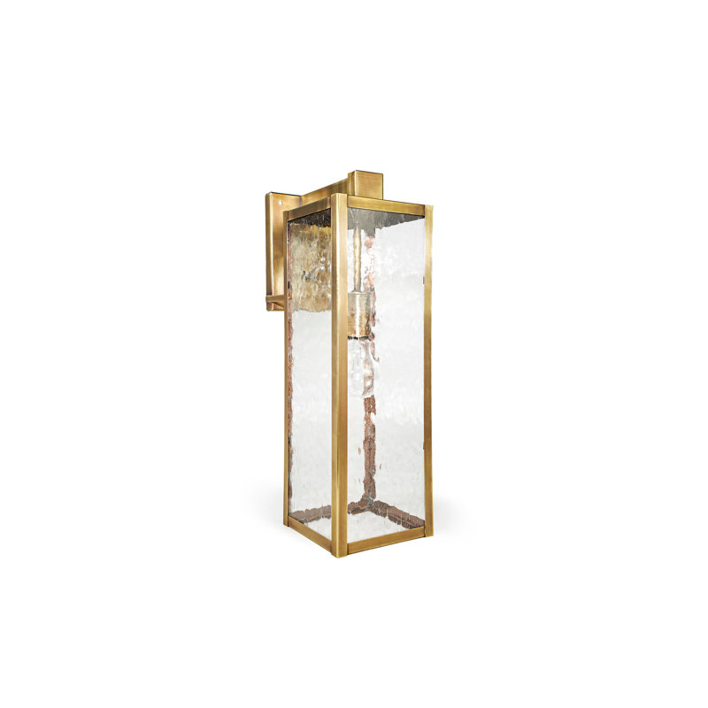 Verre granuleux transparent à culot moyen Uptown, Laiton antique, Verre puceux transparent