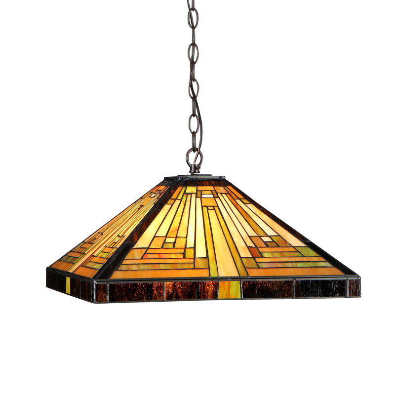 Charlotte 2 - Light Red Antique Bronze Pool Table Lights Pendant