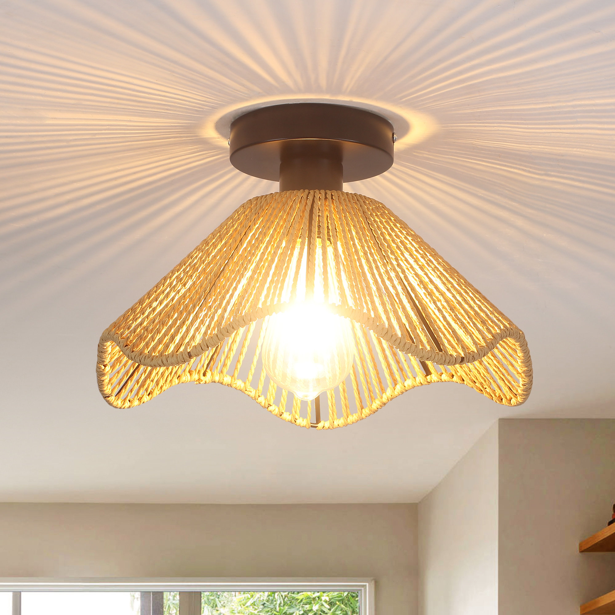 Bay Isle Home™ Tamoa Rattan Flush Mount - Wayfair Canada