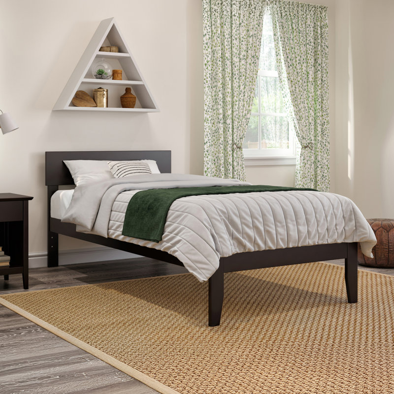 Farrah Solid Hardwood Platform Bed , Twin XL, Espresso