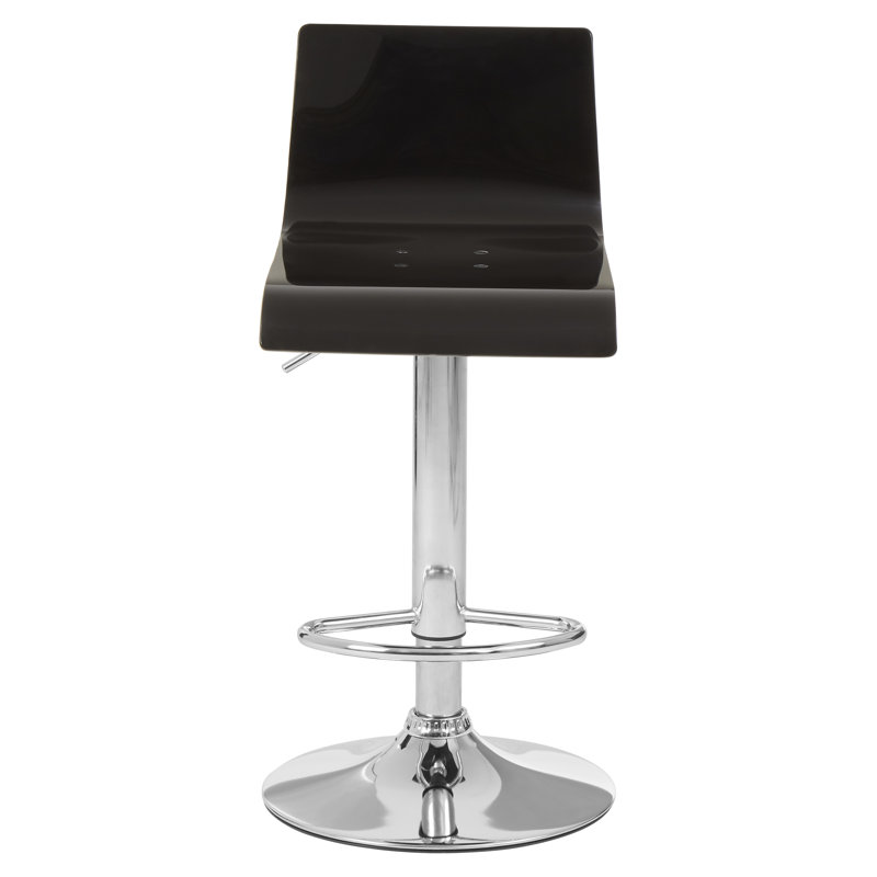 Tricia Swivel Adjustable Height Counter Stool with Metal Frame, Black, Chrome