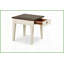 Table basse rustique en chêne foncé / blanc avec tiroir - bois franc massif, placages Mindy & amp; Sensation robuste et robuste