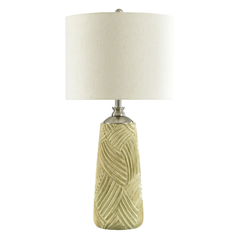 Griffe d'ours - lampe de table en poly - abat-jour beige clair