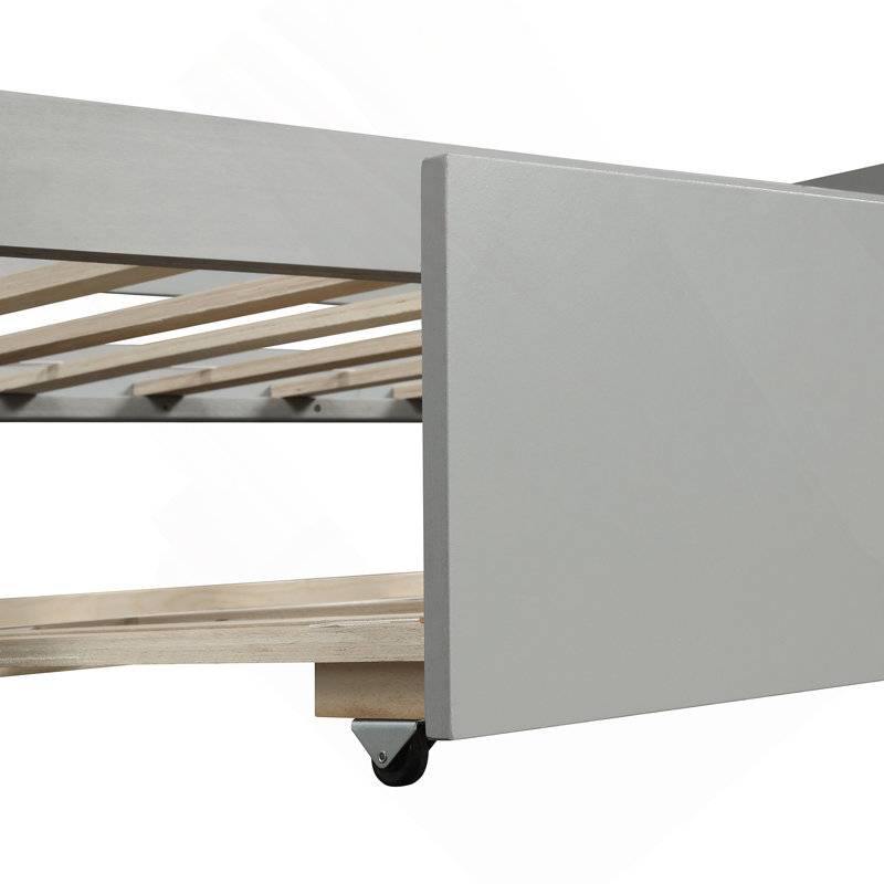 Delannie Day Bed with Trundle Bed, Gray