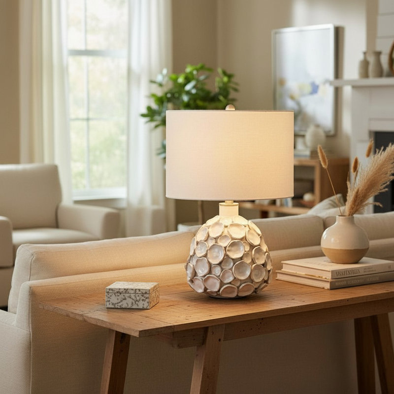 Ceramic Table Lamp, White