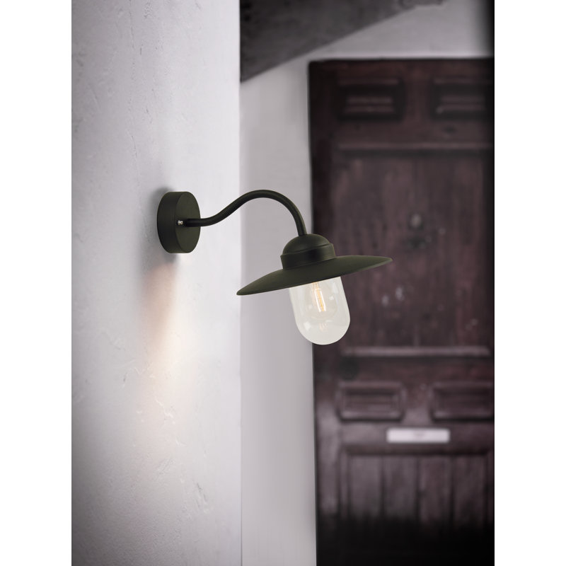 Scandinavian Matte Black 27cm H Outdoor Barn Light, Black