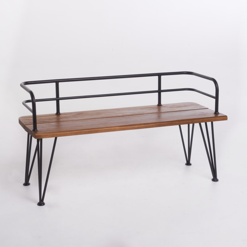 Banc en bois industriel et métal Zion