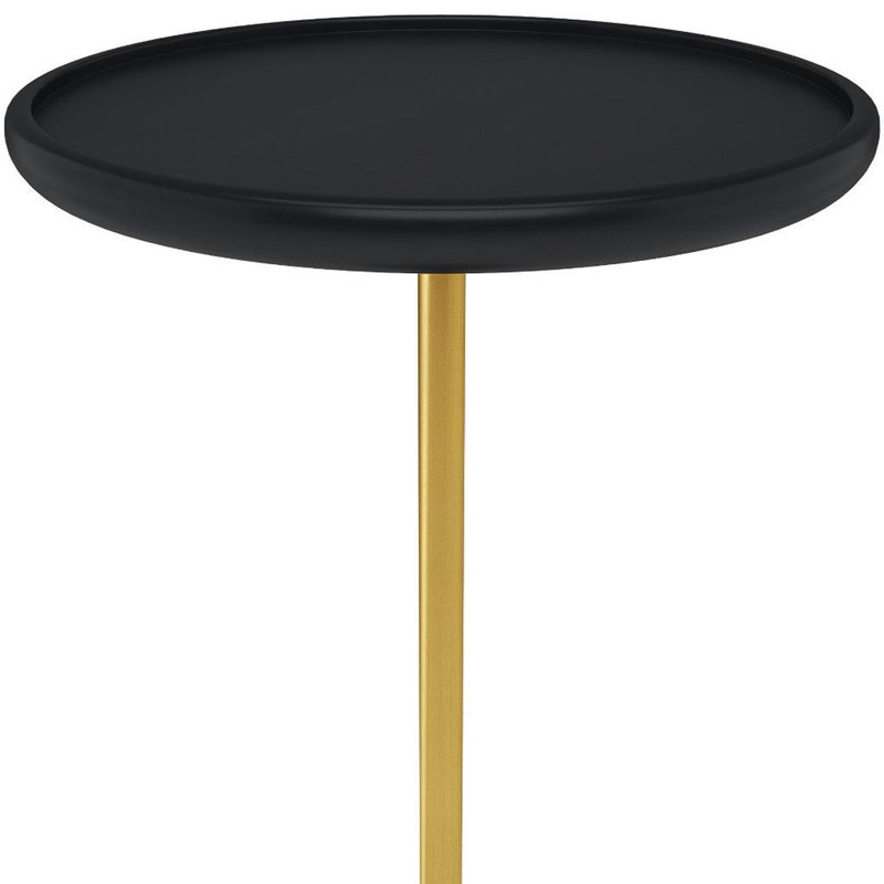  Table de bout ronde industrielle en fer noir 23 po