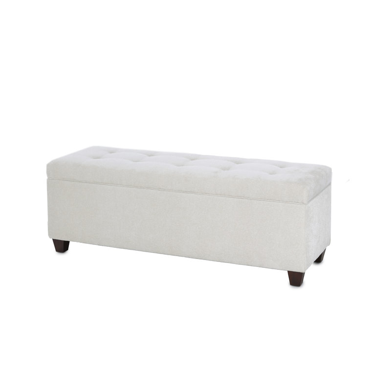 Cappiello Upholstered Storage Bench, Ivory