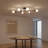 Floridor 6-Light Black and Gold Modern Sputnik Semi Flush Mount Mini  Chandelier
