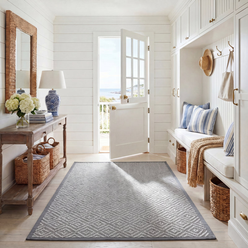 Tapis gris clair en jute / sisal Freitag, Rond 4 pi