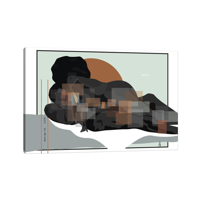 «Show Us Love Black» par GNODpop - impression sur toile tendue, H 12 po x l 18 po x 1,5 po