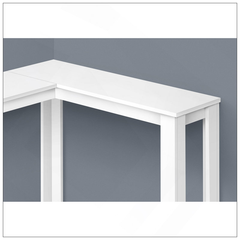 Table d'appoint, console, entrée, étroit, d'angle, salon, chambre à coucher, stratifié blanc, contemporain, moderne, Blanc