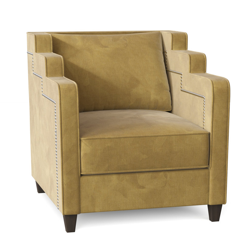 Fauteuil large Abbey, Beurre Savona, Brun acajou