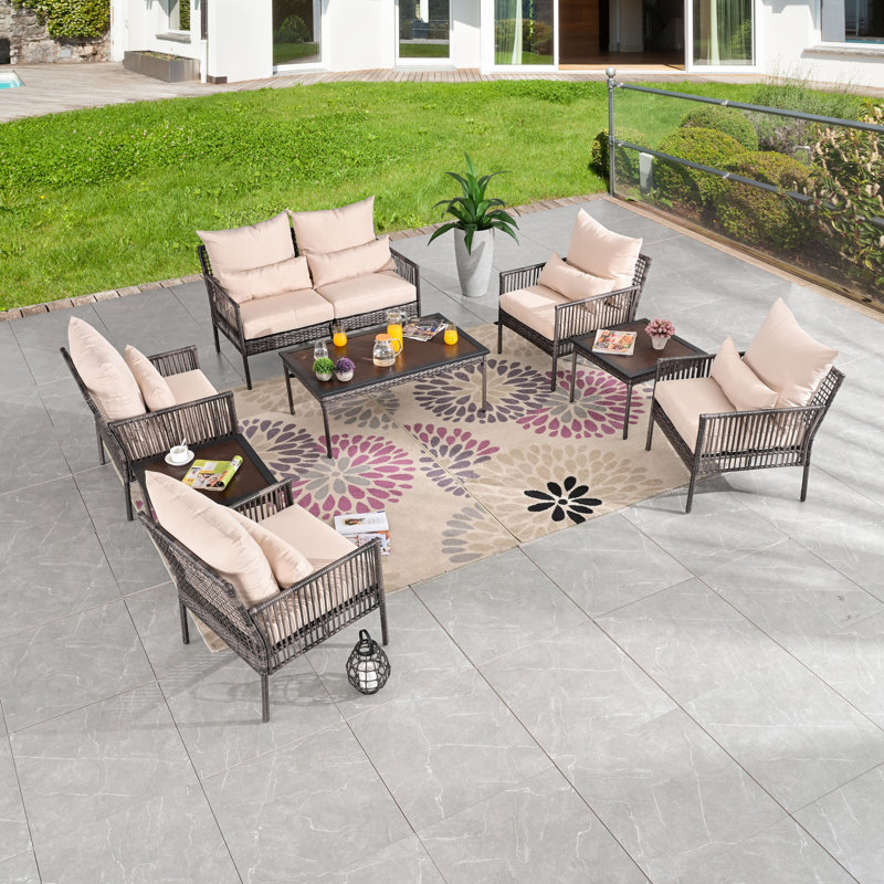 Aalaysia 9-Piece Outdoor Wicker Conversation Set