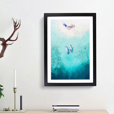 Boats in the Maldives in Abstract - Picture Frame Painting Print