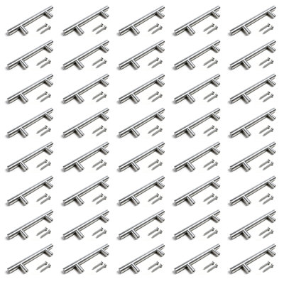 40 Pack Satin Nickel Modern Stainless Steel Cabinet Pulls, Bar Pulls, Drawer Pulls and Handle Pulls Model CPMBXMO0004 Hole Distance 5 1/16''