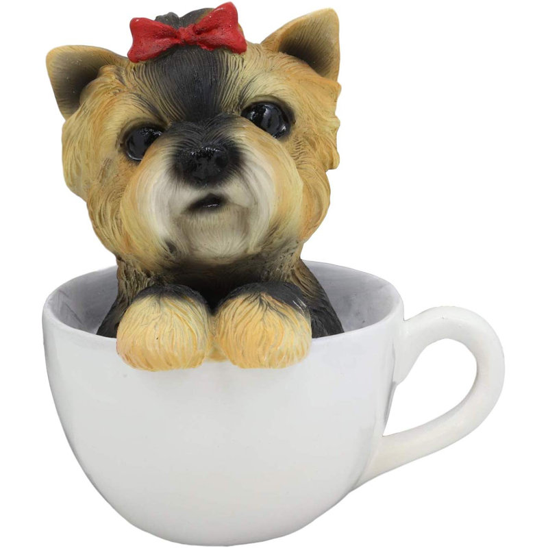Figurine réaliste adorable yorkie do Eliezer