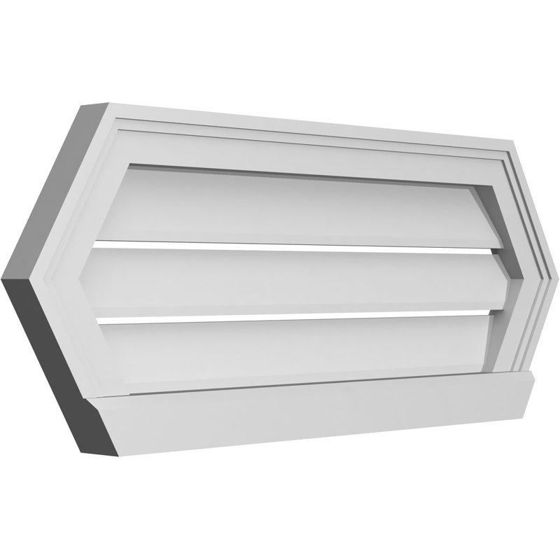 Évent horizontal fonctionnel à pignon en uréthane à surface horizontale Signature, H 12 po x l 30 po x P 2 po
