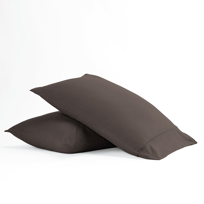 Premium Double-Brushed Pillow Case Set, Chocolate, King
