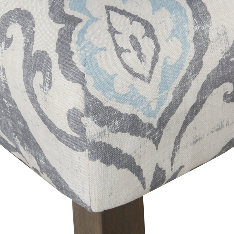 Therrien 25" Counter Stool, Gray/Light Blue Polyester