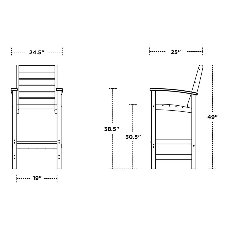 Chaise de bar POLYWOOD Signature, Noir