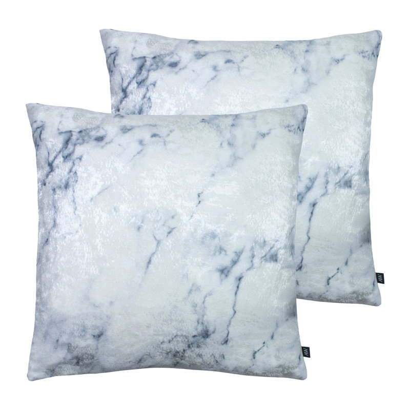 Cinnabar Abstract Square Cushion, Ink Blue/Royal Blue