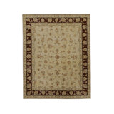 Hand-Knotted High-Quality Ivory and Brown Area Rug