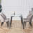 L-Shaped Glass Top Metal Base Credenza Desk