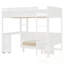 Lit mezzanine double en bois avec bureau, tablette de rangement de chevet, canapé et lumière-2003611193