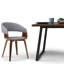Lowell Bentwood Upholstered Dining Chair with Curved Backrest in Mid-Century Modern Style-959118119
