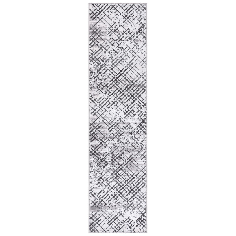 Tapis gris / gris anthracite Minyard 275, Tapis de couloir 2 pi x 8 pi