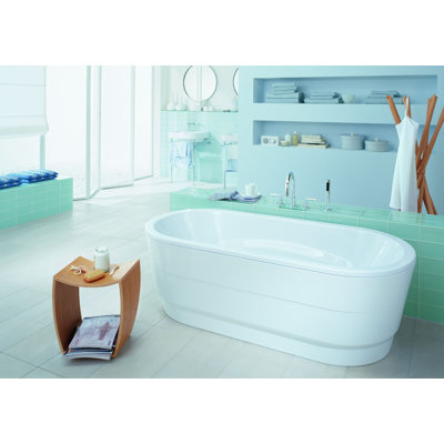Vaio Duo 70.87'' x 31.5'' Soaking Porcelain Enameled Steel Bathtub