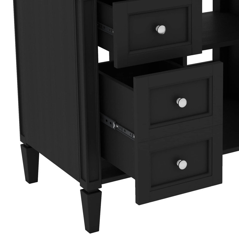 Meuble-lavabo innovant de 30 po avec lavabo, comprenant 2 tiroirs, une armoire et un tiroir supplémentaire, Black
