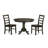 3 Piece Kitchen Table & Chairs Set Contains a Round Dining Table with Pedestal and 2 Dining Room Chairs, Cappuccino-1669311486-1671457123-1726798599