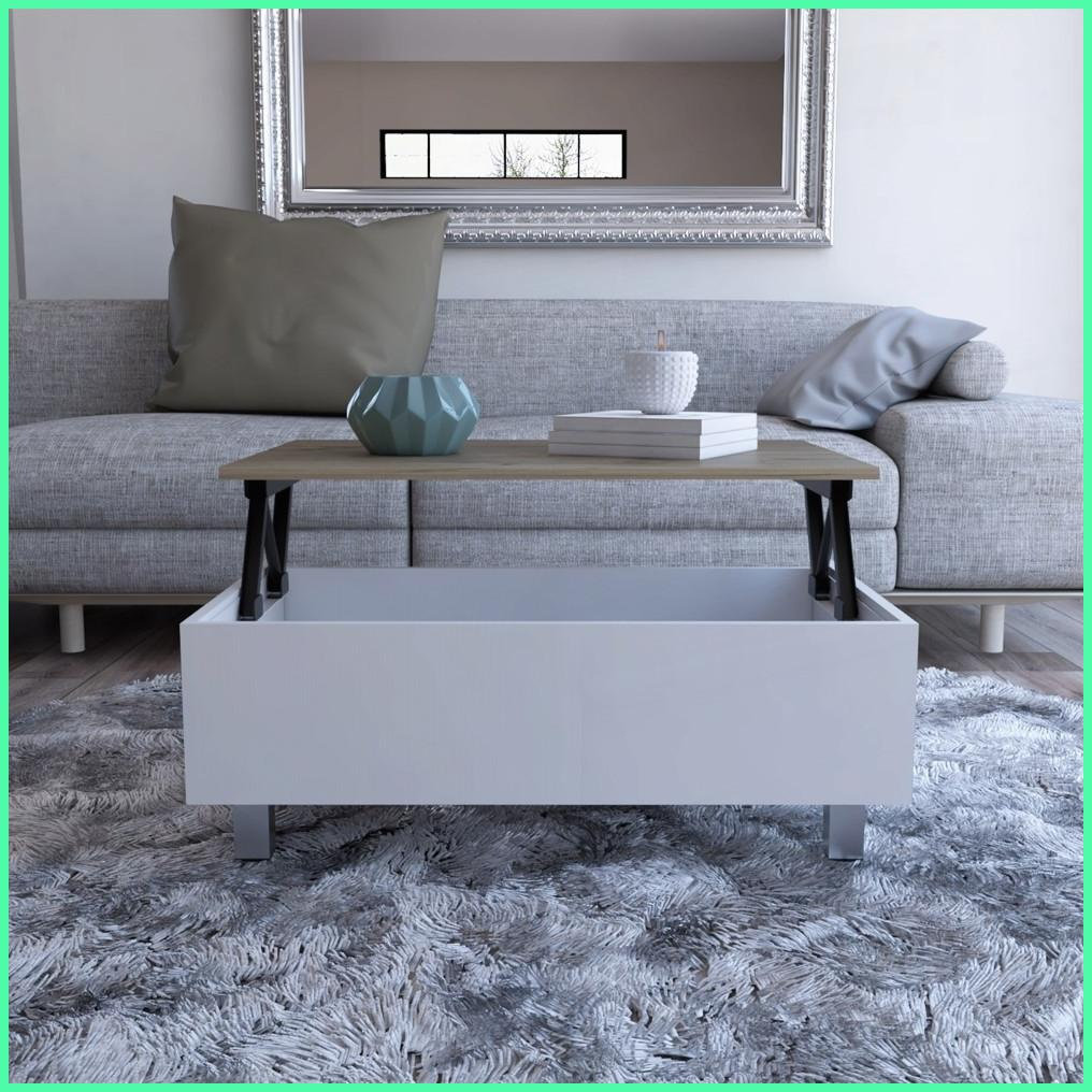 Latitude Run® White Oak Lift Top Coffee Table with Locking Wheels ...