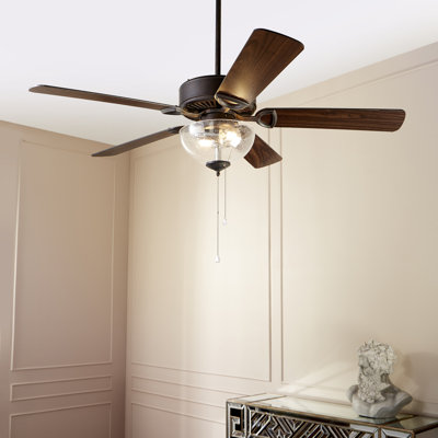 Ventilateur de plafond avec luminaire bol 2 lumières