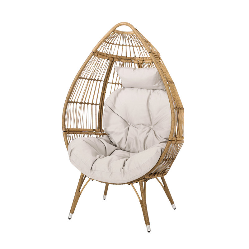 Fauteuil en forme de larme pour profiter du plein air - Magnifique naturel avec siège confortable tissé en brun