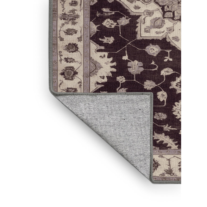 Tapis gris lavable à la machine, Rectangle 4 pi x 6 pi