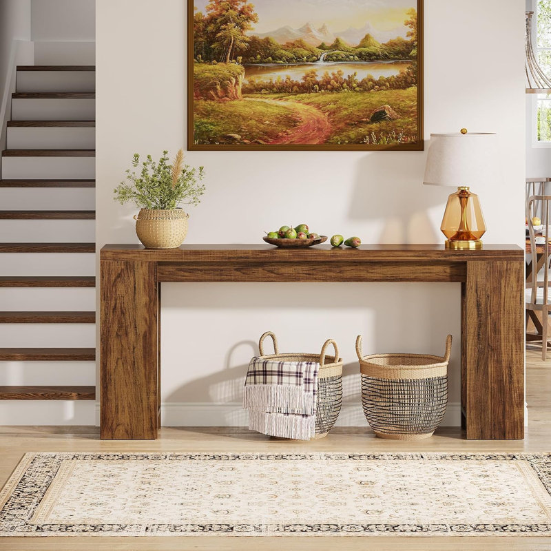 Console Table, 85cm H x 160cm W x 29.5cm D, Rustic Brown