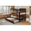 Lit superposé double au-dessus de double avec lit gigogne simple et échelle-1610475943