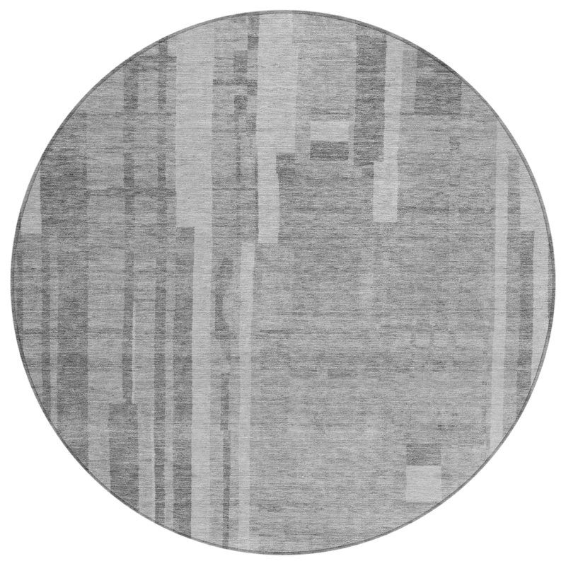 Esmara Gray Washable Indoor-Outdoor Rug - , 8' x 8'