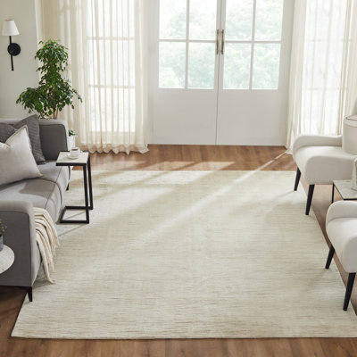 Tapis en soie naturelle tissée à la main Lumiere Alabaster