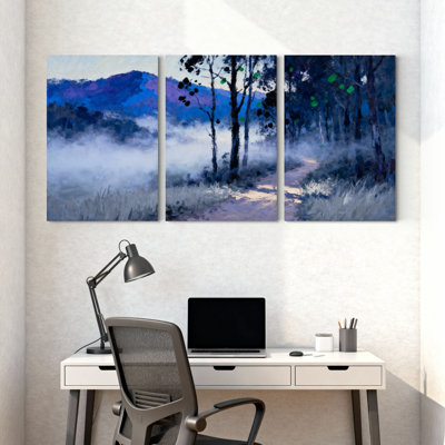 Forêt d'hiver, ensemble de 3 impressions sur toile