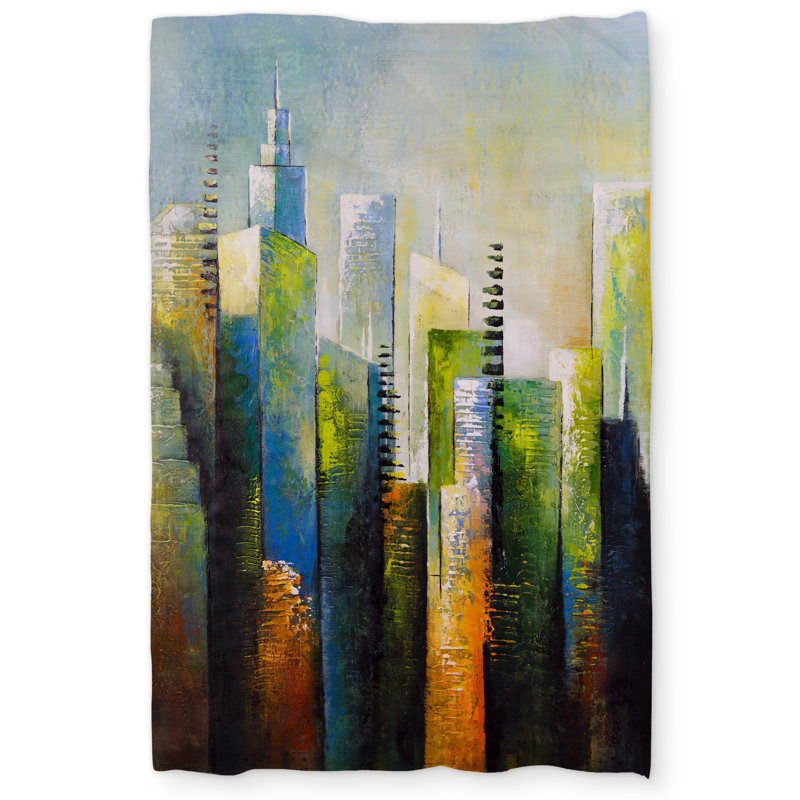 Abstract Skyscraper Orange Cities Duvet Cover | Home Decor