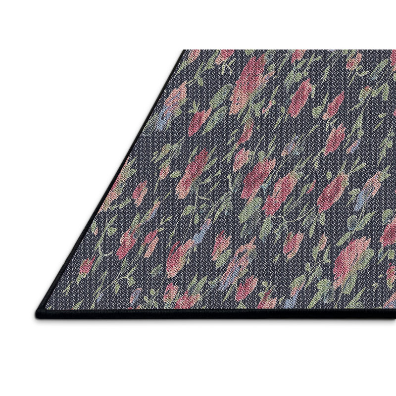 Tapis noir / rose Power Loom, Rectangle 5 pi x 8 pi