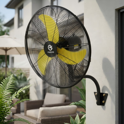 20" Outdoor Oscillating  Wall Mounted Fan with Remote Control, Quiet Sealed BLDC Motor, 4-Speed, Max 5000 CFM, IP53 Waterproof for Patio, Garage, Warehouse, Factory