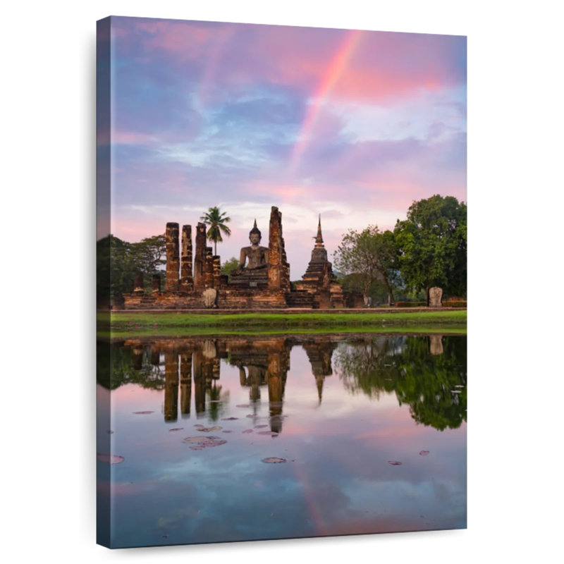 Adella Wat Mahathat Pond Reflection, 45" H x 30" W