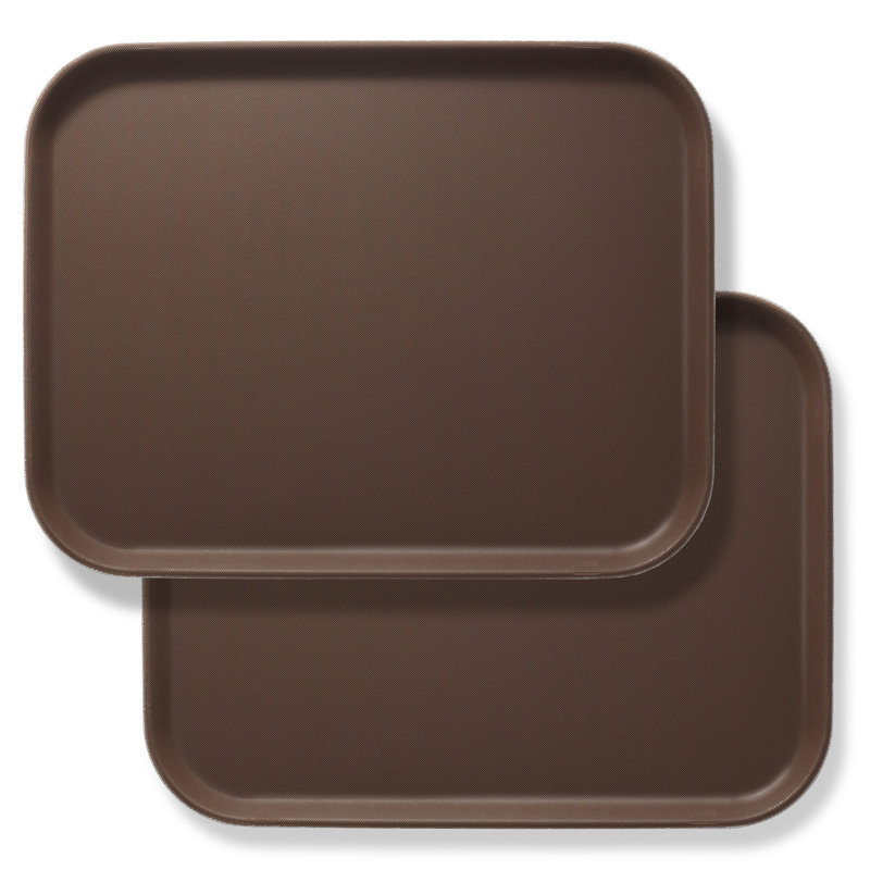 Rectangular Non-Skid Serving Trays, NSF Certified, 14" W x 18" L, Brown
